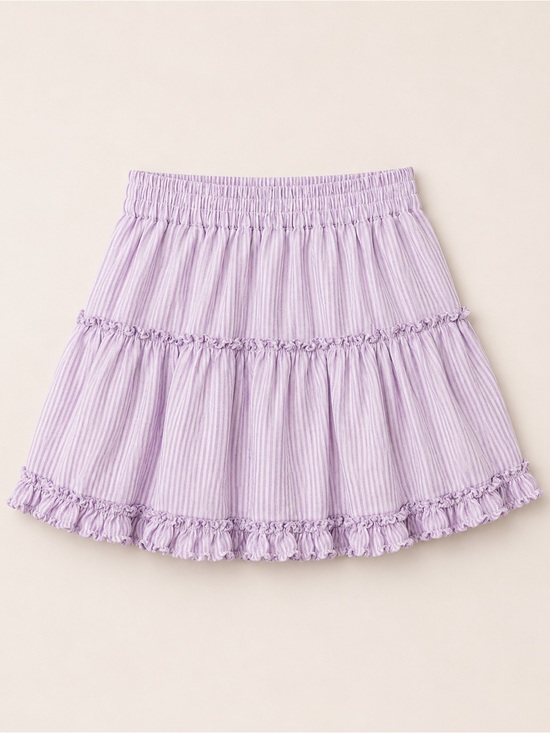 Hill House Dresses & Skirts - Hill House Lilac Striped Tiered Ruffle Skirt Size L